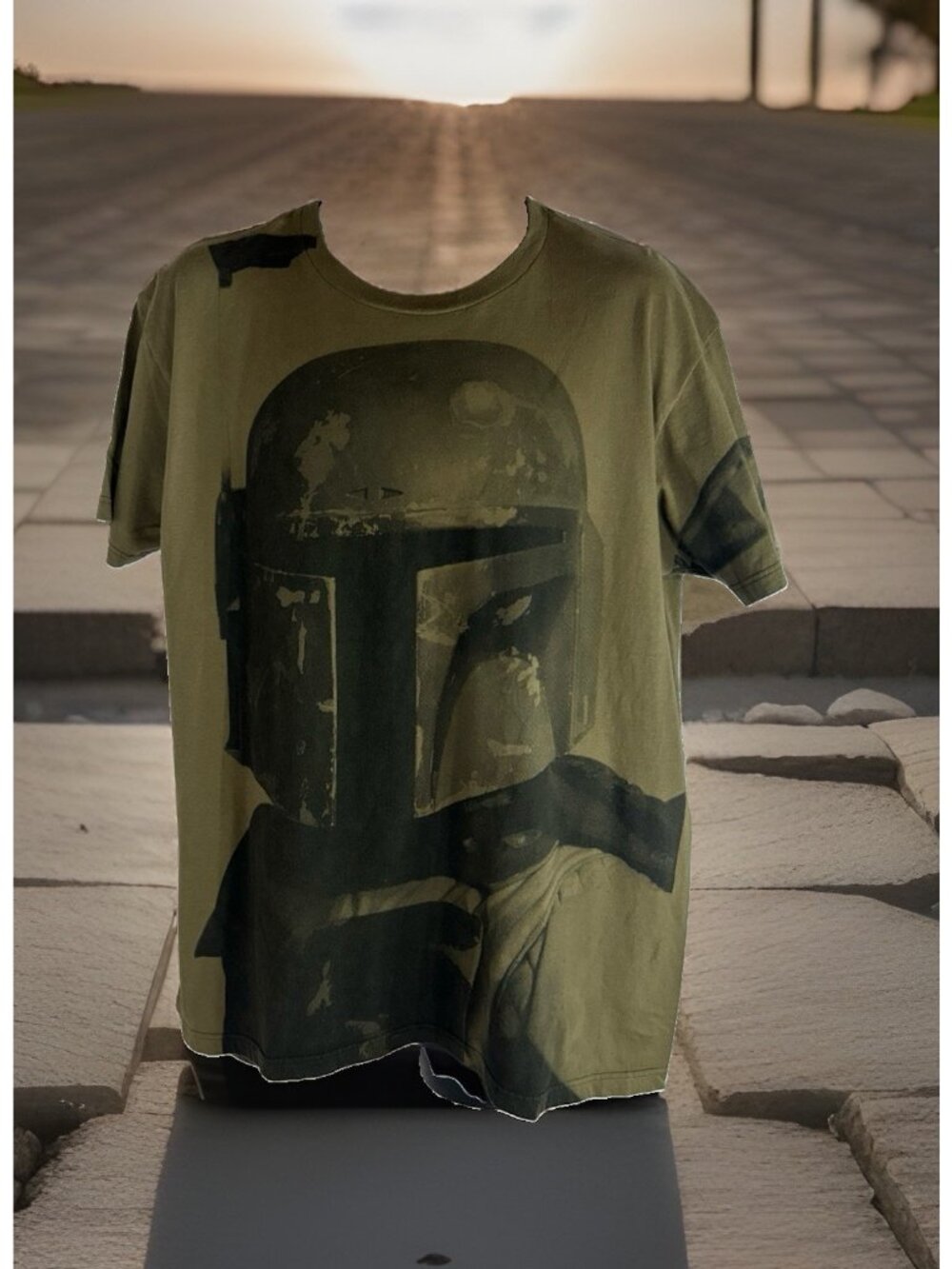 Star Wars Boba Fett Men's XL T-Shirt Olive Green Cotton Boba Fett Graphic Tee